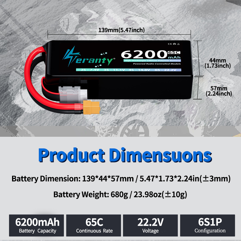 TERANTY 6S 6200mAh Lipo Batter - Drone Battery 6S 评论和价格
